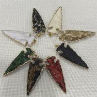 Resin Brass Pendants, with Brass, arrowhead, gold color plated 