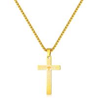 Titanium Steel Jewelry Necklace, Cross, plated, fashion jewelry 