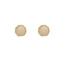 Cats Eye Earring, Zinc Alloy, with Cats Eye, Geometrical Pattern, gold color plated & for woman 