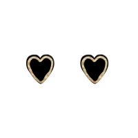 clou d'oreille acrylique, alliage de zinc, avec Acrylique, coeur, Placage de couleur d'or, Style coréen & pour femme Vendu par paire