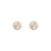 Acrylic Stud Earring, with Zinc Alloy, Flower, gold color plated, Korean style & for woman & with rhinestone 
