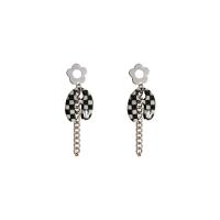 Acrylic Drop Earring, Zinc Alloy, with Acrylic, Flower, silver color plated, Korean style & for woman 