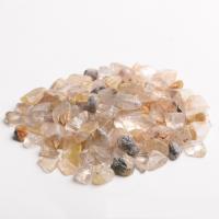 Chips de pierres précieuses , quartz rutile, normes différentes pour le choix & styles différents pour le choix & aucun trou, doré Vendu par lot