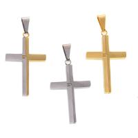 Colgantes de Cruces de acero inoxidable, chapado, Bricolaje & unisexo, más colores para la opción, 38x24x4mm, agujero:aproximado 5mm, Vendido por UD