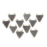 Resin Jewelry Connector, Brass, with Resin, Triangle, mixed colors 