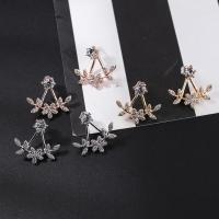 Zinc Alloy Earring Jacket, plated, fashion jewelry & for woman & with rhinestone 
