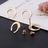 Zinc Alloy Stud Earring, Moon, plated, fashion jewelry & for woman 