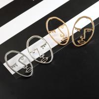 Zinc Alloy Stud Earring, Face, plated, fashion jewelry & for woman 