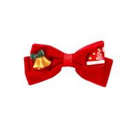 Weihnachts-Haar-Clip, Zinklegierung, mit Baumwollsamt & Harz, Weihnachts-Design & Modeschmuck & für Frau, rot, 80x105mm, verkauft von PC