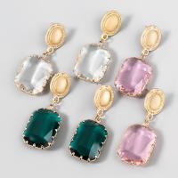 Resin Drop Earring, Zinc Alloy, with Resin, fashion jewelry & for woman 