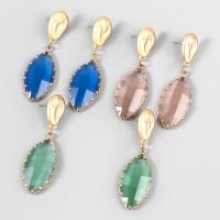 Resin Drop Earring, Zinc Alloy, with Resin, fashion jewelry & for woman 