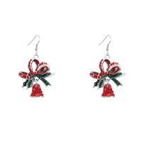 Christmas Earrings, Zinc Alloy, fashion jewelry & for woman & with rhinestone, multi-colored 