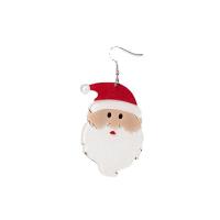 Christmas Earrings, Zinc Alloy, with Acrylic, Santa Claus, silver color plated, fashion jewelry, silver color 