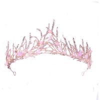 Bridal Tiaras, Zinc Alloy, with Crystal, rose gold color plated, for woman & with rhinestone & hollow 