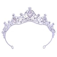 Bridal Tiaras, Zinc Alloy, with Crystal, silver color plated, for woman & with rhinestone & hollow 