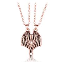 Couple Zinc Alloy Necklace, with brass chain & Wax Cord, with 1.96inch extender chain, Angel Wing, plated, 2 pieces & with magnetic & for couple Approx 21.6 Inch 