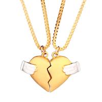 collier de Couple en alliage Zinc , alliage de zinc, coeur, Placage, styles différents pour le choix & pour le couple Vendu par fixé