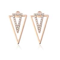 Ear Jacket, Zinc Alloy, Triangle, plated, fashion jewelry & for woman & with rhinestone 