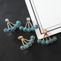 Ear Jackets, alliage de zinc, avec turquoise, bijoux de mode & pour femme, plus de couleurs à choisir Vendu par paire