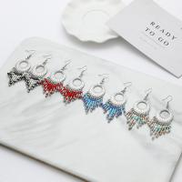 Fashion Fringe Earrings, Zinc Alloy, with Seedbead, fashion jewelry & for woman 