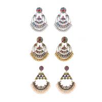 Zinc Alloy Rhinestone Drop Earring, with ABS Plastic, plated, fashion jewelry & for woman 