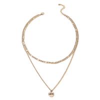 Fashion Multi Layer Necklace, Zinc Alloy, with 2.32 extender chain, silver color plated, Double Layer & fashion jewelry, silver color .1 cm 