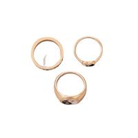 Zinc Set anillo de aleación, aleación de zinc, anillo de dedo, chapado en color dorado, tres piezas & Joyería & Tai Ji & esmalte, dorado, Vendido por Set
