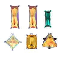 Crystal Jewelry Earring, Zinc Alloy, with Crystal, plated, 6 pieces & vintage & fashion jewelry & for woman 