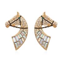 Zinc Alloy Rhinestone Stud Earring, plated, vintage & fashion jewelry & for woman & with rhinestone 