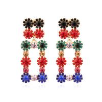 Zinc Alloy Rhinestone Drop Earring, plated, fashion jewelry & for woman & with rhinestone 