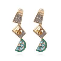 Zinc Alloy Rhinestone Drop Earring, plated, fashion jewelry & for woman & enamel & with rhinestone 