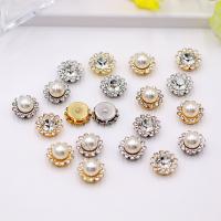 Acrylic Button Findings, with Alloy, plated nickel, lead & cadmium free, 16mm 