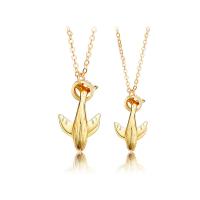 Couple Zinc Alloy Necklace, with brass chain, with 1.96inch extender chain, Whale, plated, 2 pieces & for couple 22mm, 27mm Approx 21.6 Inch 