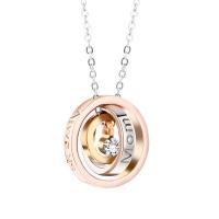 Rhinestone Zinc Alloy Necklace, with Brass, with 1.96inch extender chain, Donut, plated, for woman & with rhinestone & hollow, 22mm Approx 21.6 Inch 