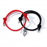 Bracelet de couple, alliage de zinc, avec corde de cire, dauphin, Placage, 2 pièces & magnétique & réglable & pour le couple, plus de couleurs à choisir, 65-80mm, Vendu par fixé