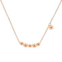 Titanium Steel Jewelry Necklace, with 1.96inch extender chain, Flower, rose gold color plated, oval chain & for woman, 50mm Approx 17.3 Inch 