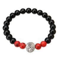 Gemstone Hematite Bracelets, with turquoise, gold color plated, Unisex, red Approx 7.87 Inch 