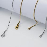 Мода нержавеющей стали ожерелье цепь, нержавеющая сталь, Другое покрытие, Мужская & змея цепи, Много цветов для выбора, 9mm, длина:Приблизительно 17.72 дюймовый, продается PC