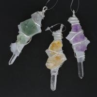 Pendentifs quartz naturel, laiton, avec Cristal naturel, plus de couleurs à choisir Vendu par PC