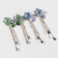 Fashion Fringe Earrings, Zinc Alloy, with ABS Plastic Pearl & Resin & Acrylic, fashion jewelry & for woman 