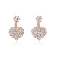 Ear Jacket, Zinc Alloy, Heart, plated, fashion jewelry & for woman & with rhinestone 