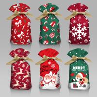 Weihnachtsgeschenkbeutel, Kunststoff, verschiedene Muster für Wahl, keine, 50PC/Tasche, verkauft von Tasche