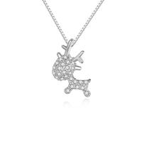 Rhinestone Zinc Alloy Necklace, Deer, plated, box chain & for woman & with rhinestone Approx 16 Inch 
