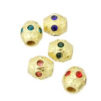 Cubic Zirconia Micro Pave Brass Beads, high quality gold color plated, micro pave cubic zirconia Approx 3mm 