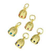 Cubic Zirconia Micro Pave Brass Pendant, high quality gold color plated, micro pave cubic zirconia Approx 4mm 