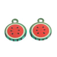 Imitation Fruit Resin Pendant, Watermelon, mixed colors 