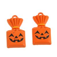 Mode Halloween-Anhänger, Zinklegierung, Emaille, rote Orange, 30x15x4mm, 100PCs/Tasche, verkauft von Tasche