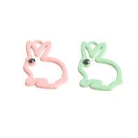 Fashion Plastic Pendants, Rabbit, with rhinestone 