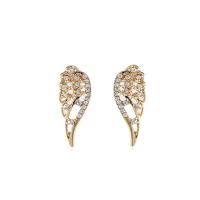 Zinc Alloy Stud Earring, plated, fashion jewelry & for woman & with rhinestone 
