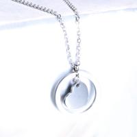 Collar de la joyería de titanio, Partículas de acero, con 1.97 extender cadena, chapado en color de plata, plateado, longitud:40 cm, Vendido por UD